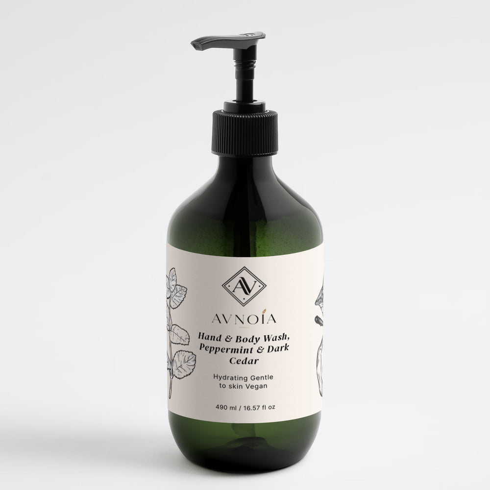 Hand & Body Wash, Peppermint & Dark Cedar