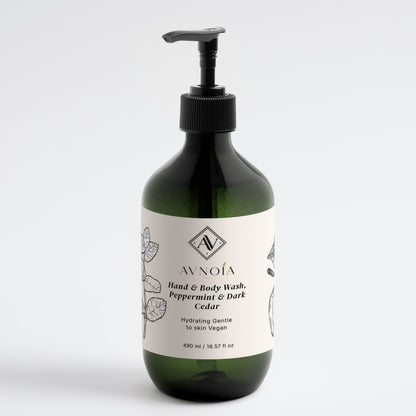 Hand & Body Wash, Peppermint & Dark Cedar